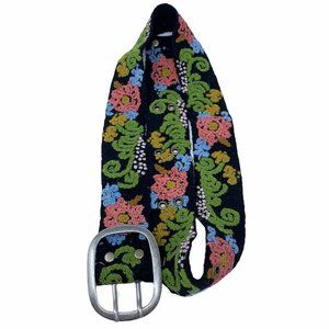 New Jenny Krauss Waist Belt Paisley Buckle Wool